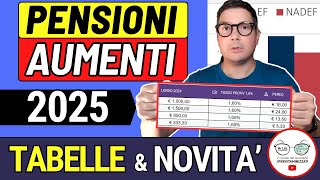 ULTIM’ORA ✅ PENSIONI ➜ AUMENTI 2025 ANTEPRIMA CALCOLI TABELLE REPORT INPS 📈 NUOVI IMPORTI GENNAIO [upl. by Hannah]