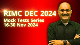 RIMC Mock Test Series for RIMC 01 December 2024 Entrance Exam Preparation [upl. by Tegdirb422]