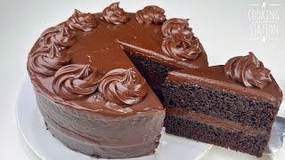 Moist CHOCOLATE CAKE With Cocoa Powder Recipes  Homemade Chocolate Frosting  No Chocolate [upl. by Ardnasella]