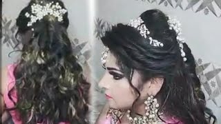 Bridal Hairstyle with Open Hair  How to put Extensions in open hair step by step in hindi [upl. by Thompson23]