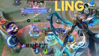 SAVAGE USING LING   TOP 1 GLOBAL ITEM BUILD  SOLO RANKED  MLBB [upl. by Winifield181]