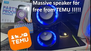 I Got A Massive Bluetooth Speaker From Temu For Free [upl. by Natloz]