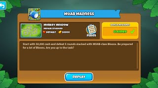 BTD 6 Moab madness close cut no monkey knowledge no life lost mobile victory [upl. by Cyma]