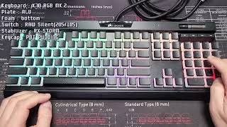 Corsair K70 RGB MK2 RAW Silent  커세어 k70 rgb mk2 RAW Silent 풀윤활 [upl. by Wallinga484]