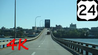 ⁴ᴷ Quincy Memorial Bridge eastbound 4K VIDEO [upl. by Acirej]