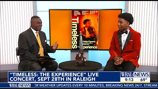 WRAL TV NEWS 92324 Tyler ButlerFigueroa Violinist Show Timeless The Experience on 92824 [upl. by Ahsyen]