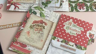 Little Christmas Passport Book Journal Tutorial Flat Snail mail One Sheet or 2 6x8 Papers [upl. by Mclaughlin]