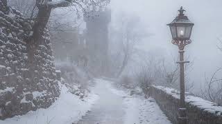 Snowstorm Castle ASMR  Whistling Wind and Falling Snow in a Mystical Winter Fortress Pathway [upl. by Enyt]