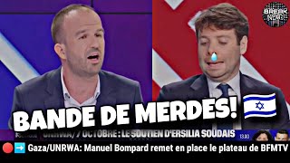 🔴➡️ Gaza Manuel Bompard remet en place 2 journalistes BFMTV [upl. by Yovonnda25]