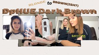 Trying DpHUE Dark Brown Gloss on Blonde Hair 😭 [upl. by Brenk897]