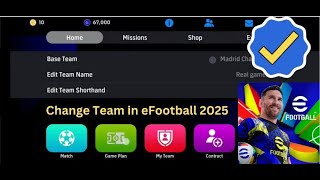 how to change the team in eFootball 2025 [upl. by Gitt]