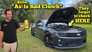 I Bought an Auction Camaro ZL1 with a quotBad Clutchquot and Fixed it in 3 Minutes [upl. by Nnyledam]