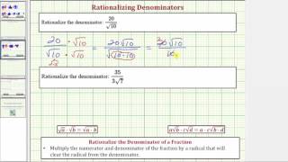 Using Conjugates to Rationalize Denominators [upl. by Noryb129]