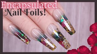 How To Encapsulate Nail Foils In Acrylic  Young Nails Acrylic Nail Tutorial 💅🏽 [upl. by Enilra]