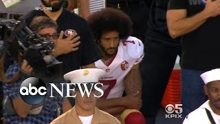 Colin Kaepernick Takes a Knee for National Anthem [upl. by Alyahsal]