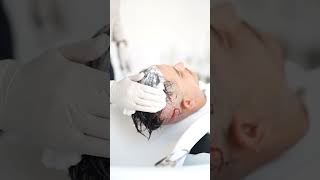 The process of washing after an unshaven hair transplant [upl. by Corby]