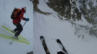 Glacier dArgentière Couloir des Améthystes Chamonix MontBlanc ski de randonnée pente raide [upl. by Eiramoj]