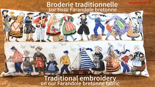 Broderie traditionnelle thème Bretagne  Traditonal embroidery Brittany themed [upl. by Schechinger]