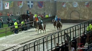 Palio di Legnano 2023 prima batteria Legnarello e La Flora in finale [upl. by Eniamart]