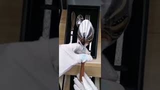 unbox reviewStainless Steel flatware set with ABS Resin Handledinner spoonforkknife [upl. by Yevrah]