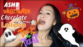 ASMR Trick or Treat Halloween Chocolate Lollipop asmr halloween lollipop trickortreat [upl. by Edya953]