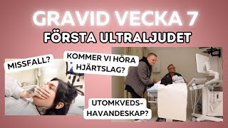 GRAVID VECKA 7 FÖRSTA ULTRALJUDET [upl. by Ajna]