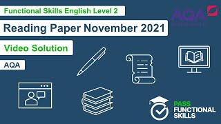 Pass Functional Skills  AQA Reading November 2021 Level 2 Video Solution [upl. by Teddie]