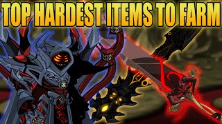 AQW TOP 10 HARDEST ITEMS TO FARMEnd Game Items  HOW TO GET [upl. by Raynata750]