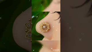 Latest gold nose pin design shortsvideo goldnosepin goldnath [upl. by Silliw]