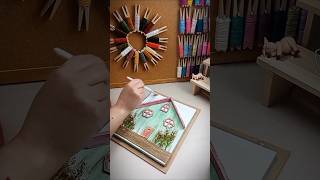 A simple house Crafts in wood with colors diy diyhouse crafthouse crafts [upl. by Ahsekin]