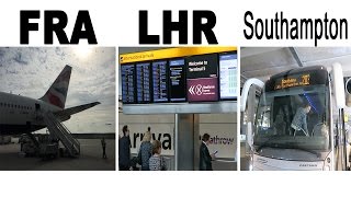 Boarding Frankfurt Airport Terminal 2 to London Heathrow  Bus to Southampton [upl. by Helban]