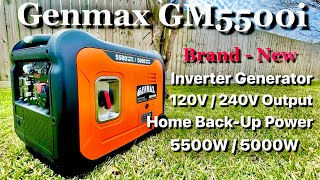 GENMAX GM5500i Quite 120240V Inverter Generator Ultra Lightweight for Backup Home Use amp Camping [upl. by Pillsbury]