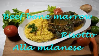 How to make Risotto Alla milanese ඇතිලිය Beef bone marrow Sinhala English Recipe [upl. by Aonehc717]