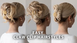 3 Easy Claw Clip Hairstyles ❤️ Best Back to School Hairstyles for Medium to Long Hair [upl. by Louisette]