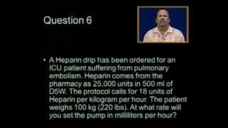 Drug Calculations IV Rate Heparin Drip [upl. by Kessel]