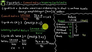 Liquiditeit 1 current ratio en working capital ratio  bedrijfseconomie uitleg [upl. by Ihcekn]