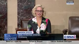 Watch Sen Kyrsten Sinema Give Her First Speech from Senate Floor [upl. by Etteoj]