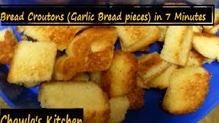 Bread croutons recipe for fast crispy easy Munch Garlic butter crispy Bread in no time [upl. by Osicran]