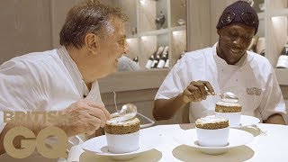 Stormzy and Raymond Blanc make pistachio soufflé  British GQ [upl. by Onit863]