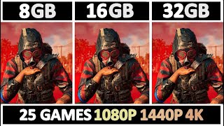 DDR5 8GB vs 16GB vs 32GB  Tested 25 Games [upl. by Ardeahp]