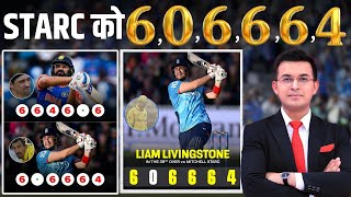 ENGvsAUSLiam Livingstone explodes with 606664 off Mitchell Starc to break multiple ODI records [upl. by Karlee924]