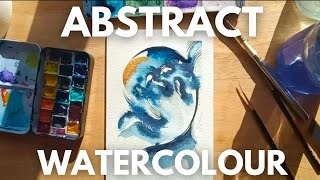 The process of an abstract painting  watercolour on paper [upl. by Acenes14]