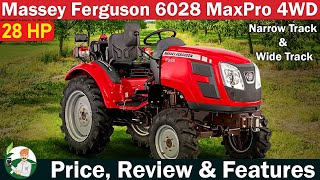 Massey Ferguson 6028 MaxPro Mini Tractor  4WD  26HP  Narrow Track amp Wide Track  By Kisan Khabri [upl. by Doowle780]