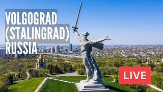 Volgograd STALINGRAD Russia The Motherland Calls Volga Embankment LIVE [upl. by Iroak]