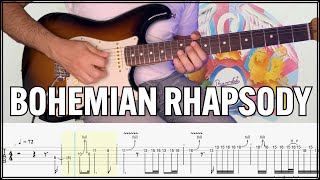 Bohemian Rhapsody Queen Guitar Solo Guitar Tab Cover Lesson Tutorial [upl. by Anilac108]