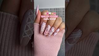 Primo trend unghie del 2024 💅🏼 nailtrends coquette balletcore viraltiktok [upl. by Wendelin]