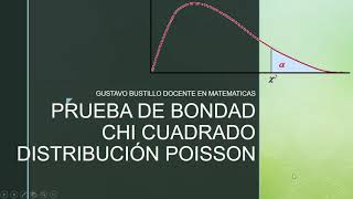 6 ESTADISTICA 2 PRUEBA DE BONDAD CHI CUADRADO DISTRIBUCION POISSON [upl. by Garnet]