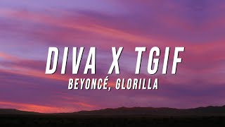 Beyoncé GloRilla  Diva X TGIF TikTok Mashup Lyrics [upl. by Lemyt815]