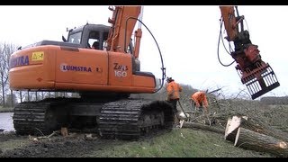 Bomen kappen langs Eemskanaalter hoogte van Appingedam2022013 wmv [upl. by Ennobe]