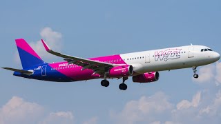 Wizz Air Airbus A321 Landing at Tirana 4K [upl. by Relyat]